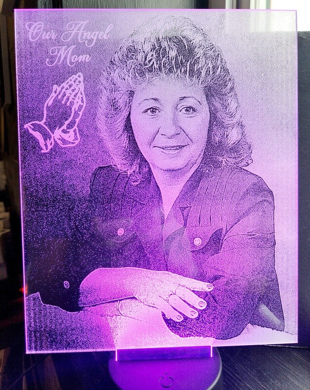 Led Lamp with custom engraved photo