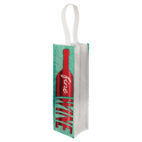 13 1/2" x 4" White Sublimatable Wine Bag with 3 1/2" Gusset