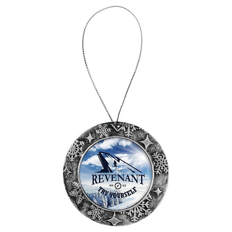 Double Sided 3&quot; Antq. Silver Ornament