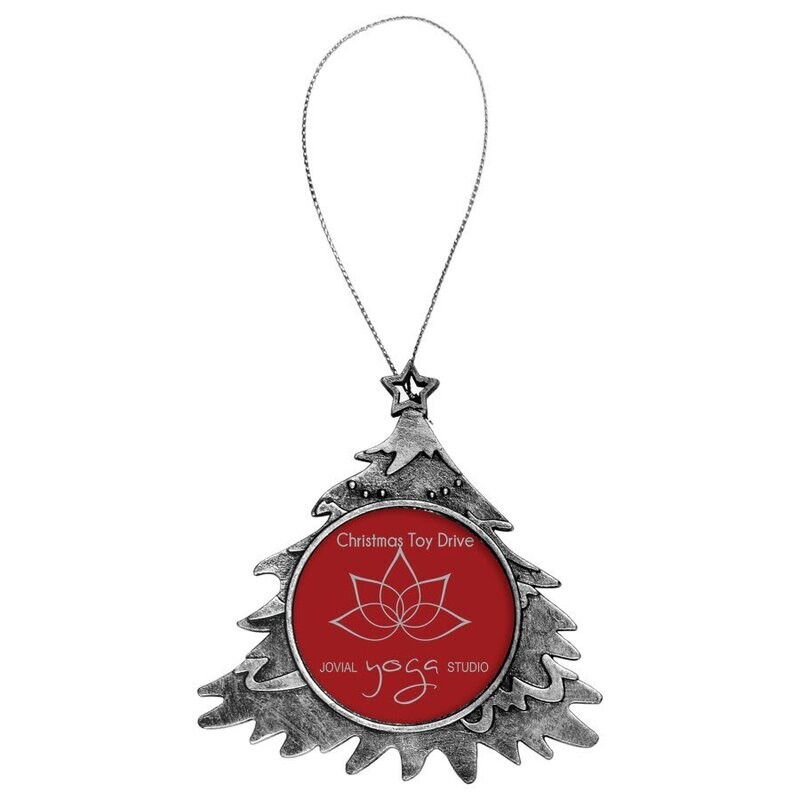 Double Sided 4&quot; Antq Slvr Tree Ornament