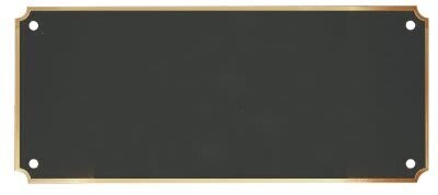 7&quot; x 3&quot; x .020 Laserable Black Brass Perpetual Plate with Gold Border (Includes Engraving)