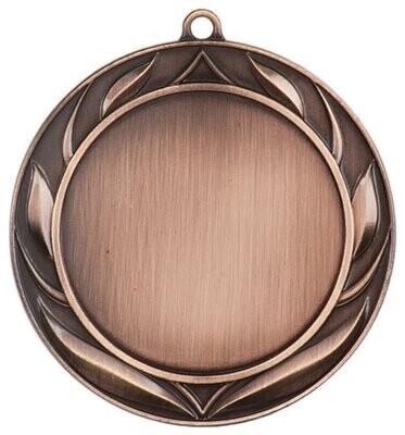 2 3/4" Antique Bronze Wreath 2" Insert Holder Medal (Includes Full Color Insert)