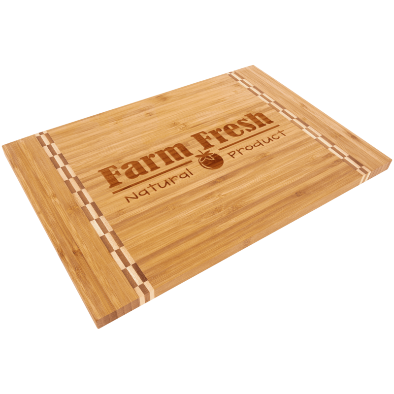 15&quot; x 10 1/4&quot; Bamboo Cutting Board with Butcher Block Inlay