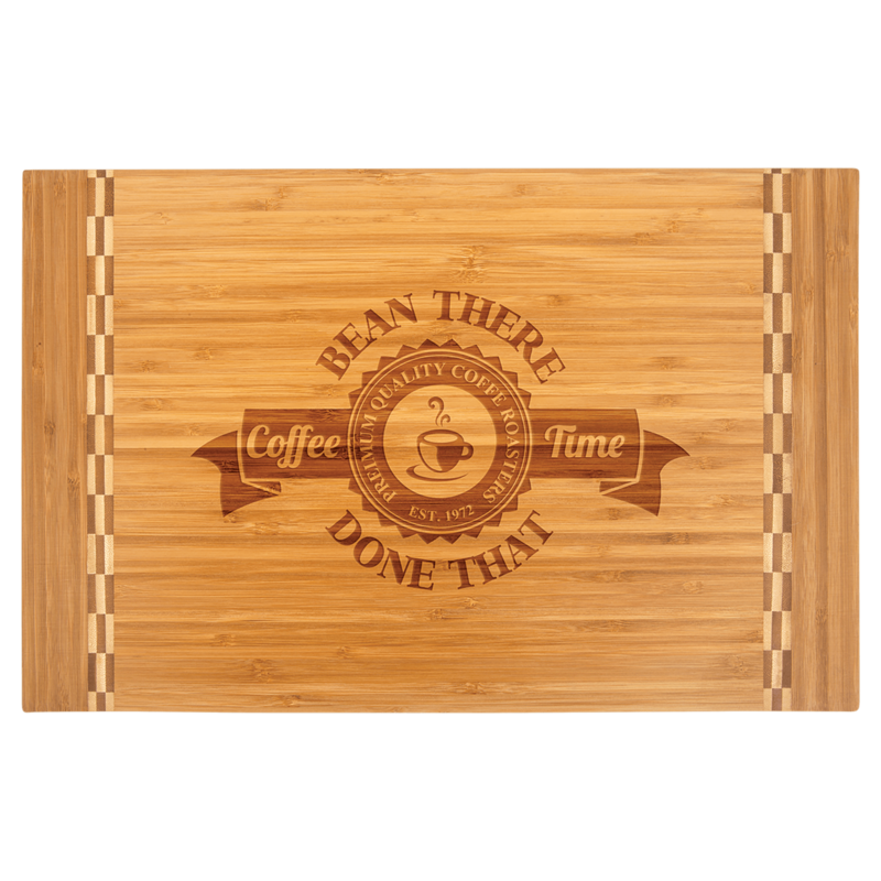 18 1/4&quot; x 12&quot; Bamboo Cutting Board with Butcher Block Inlay