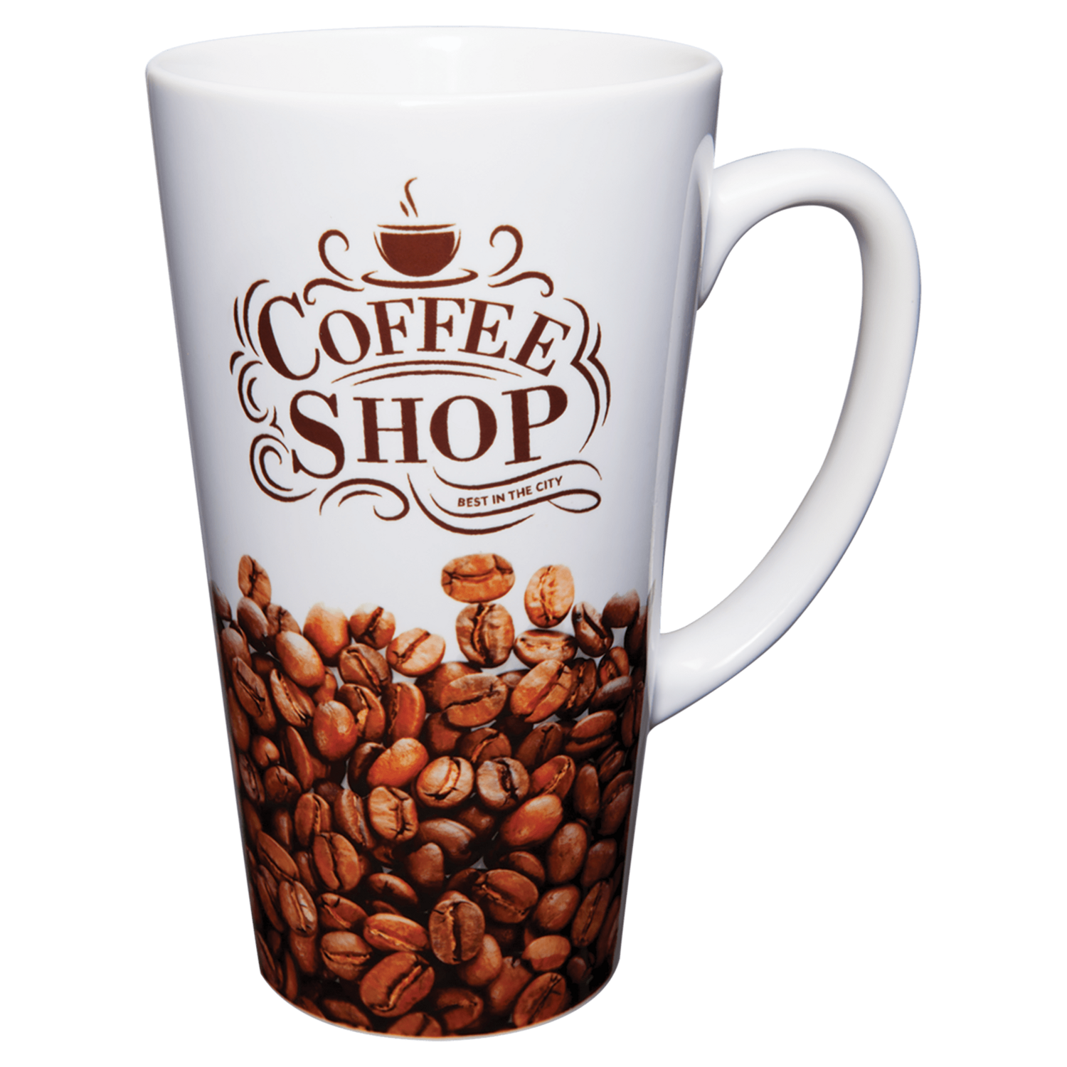 17 oz. Sublimatable White Latte Mug with Handle