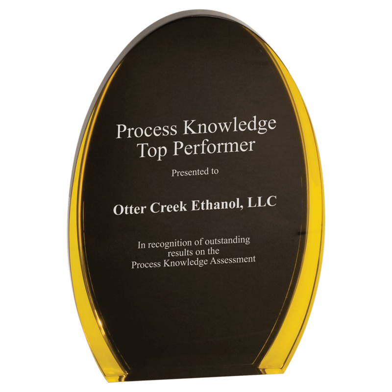 8&quot; Black/Gold Luminary Oval Acrylic