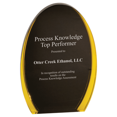 8&quot; Black/Gold Luminary Oval Acrylic