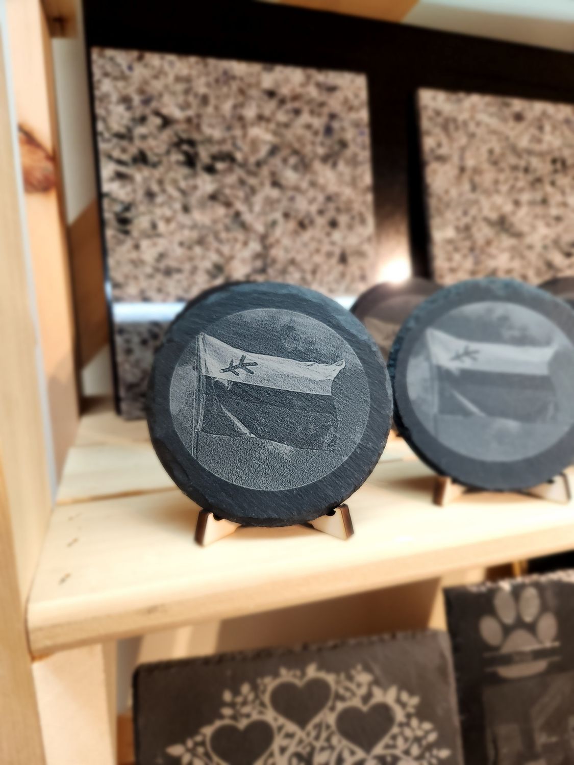 4&quot; Round Slate Coaster