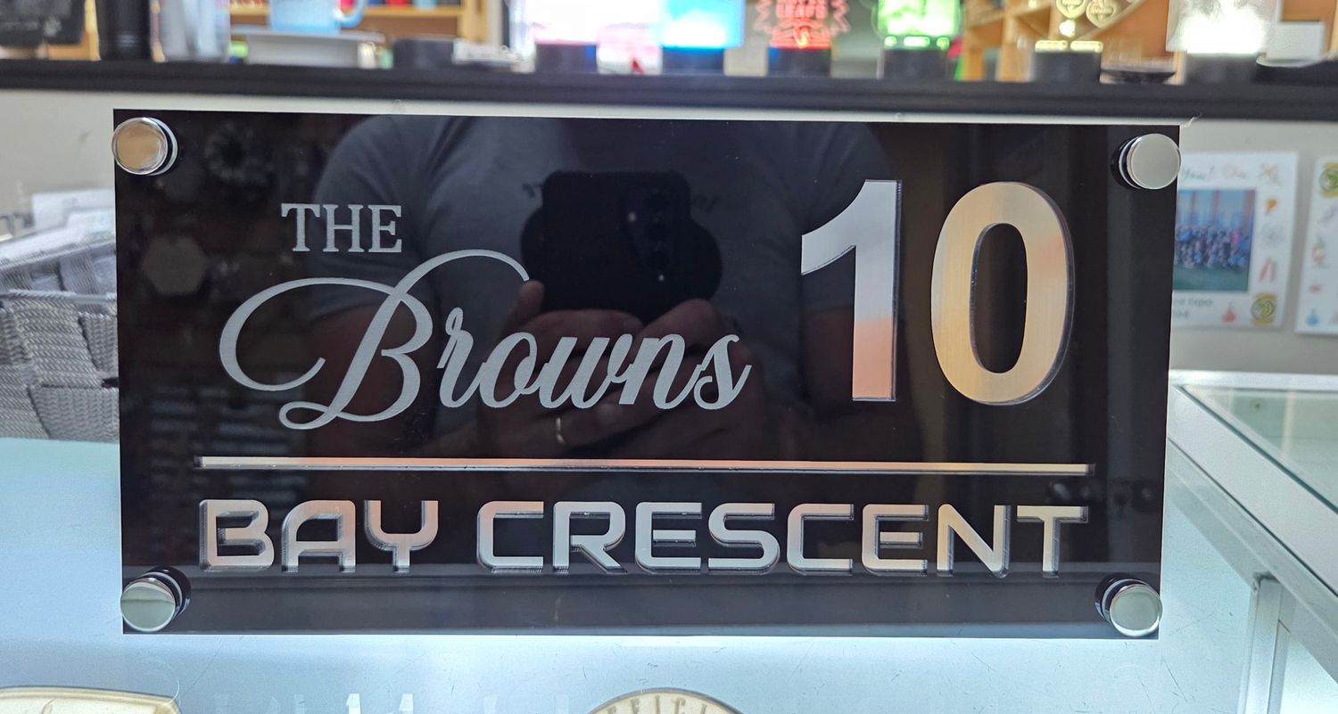 Custom Black Acrylic with Substrate Civic Sign