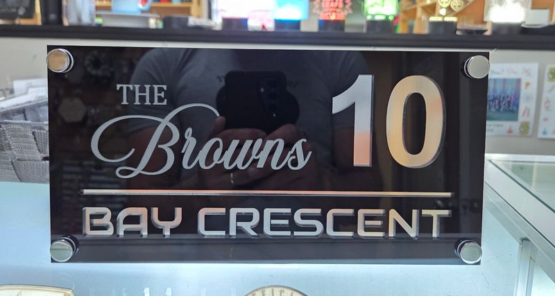 Custom Black Acrylic with Substrate Civic Sign