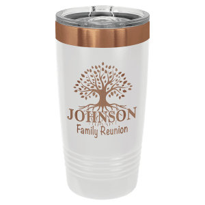 Polar Camel 20 oz. White/Rose Gold Ringneck Tumbler