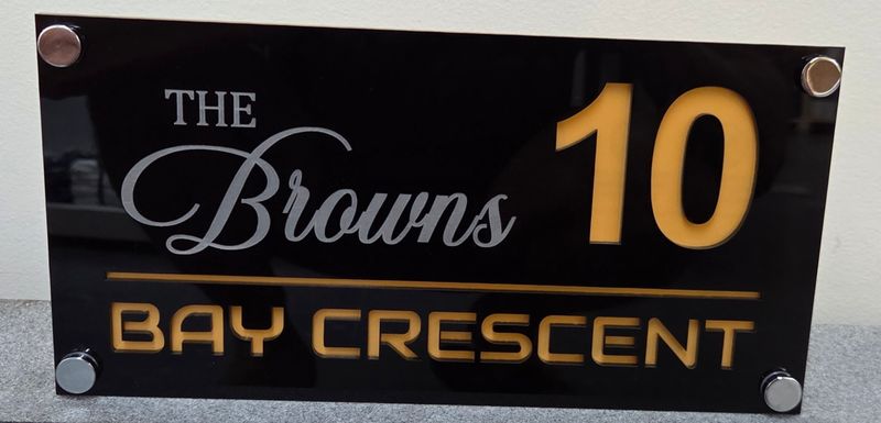 Custom Black Acrylic with Substrate Civic Sign