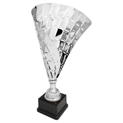 15 1/2&quot; Silver Metal Flag Cup on Plastic Base