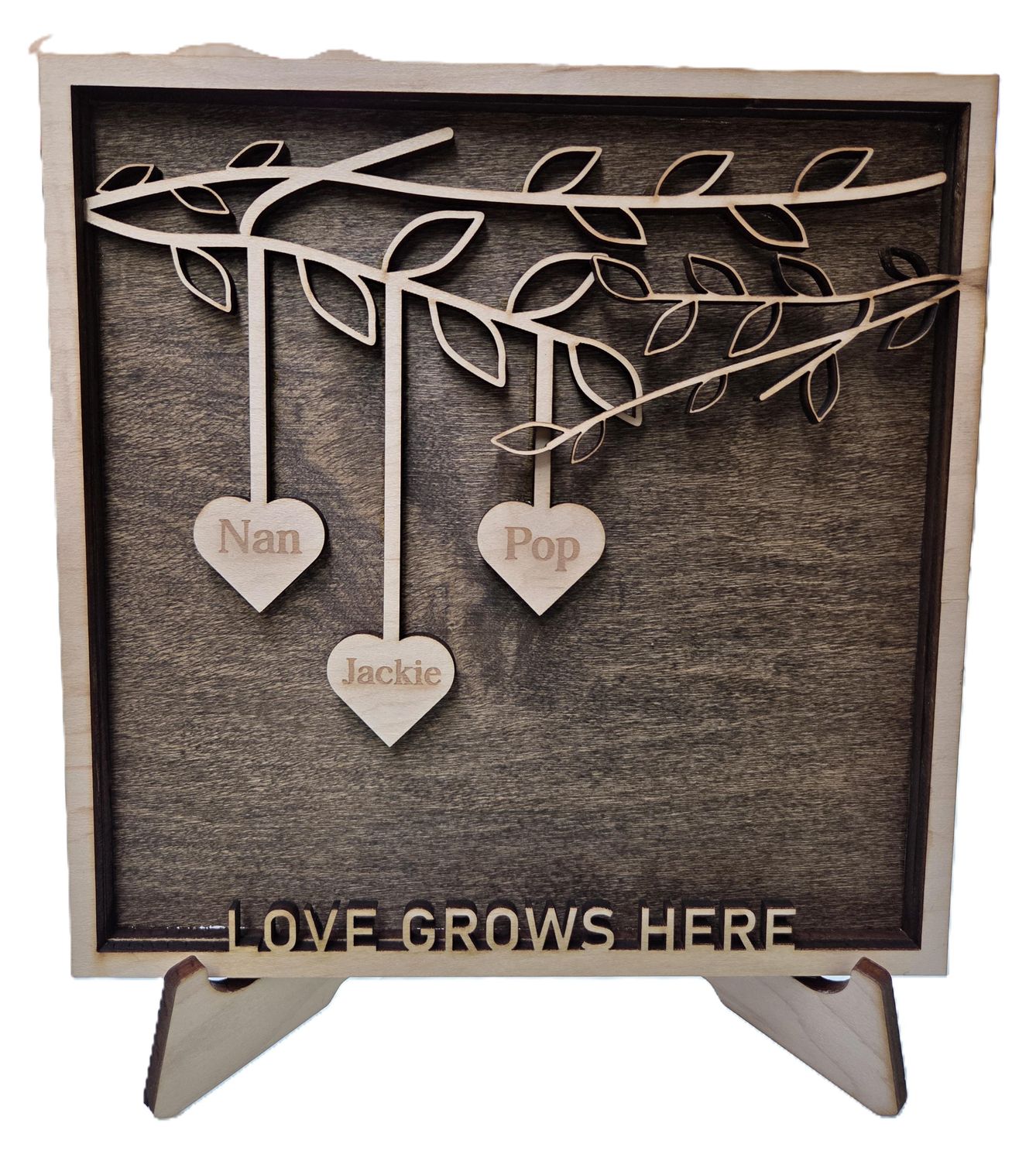 Love Grows Here Maple 3 Layer Decor