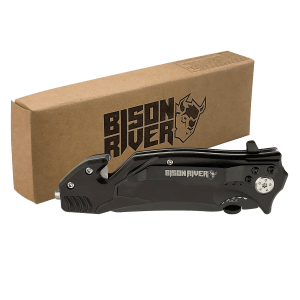 Bison River 4 1/2" Rescue Knife, Color: Black