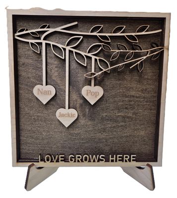 Love Grows Here Maple 3 Layer Decor