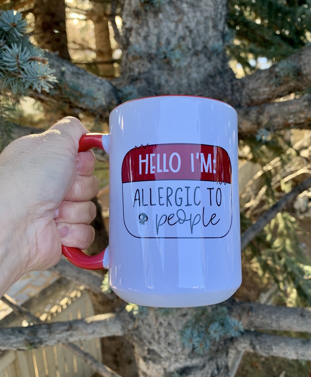 15oz Ceramic Mug - Allergic to People