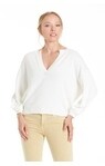 Another Love  Cream V-neck Pull-on Sweater