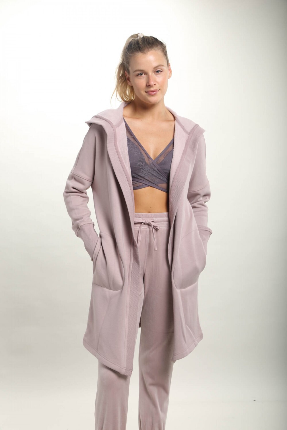 Mono B  Iris Hoodie Cardigan w/Fleece