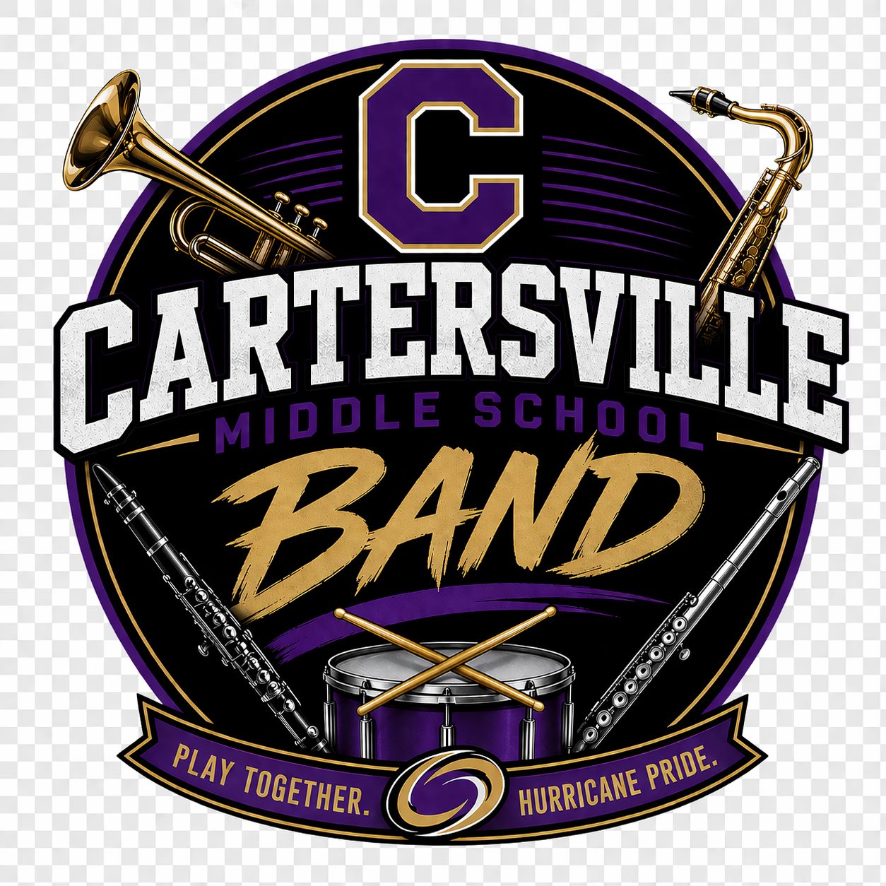 Cartersville Middle Band Decal Small/Large