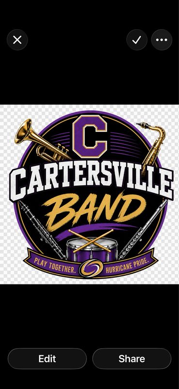 Cartersville Band Shirt/hoodie/crewneck (no Middle School Wording)