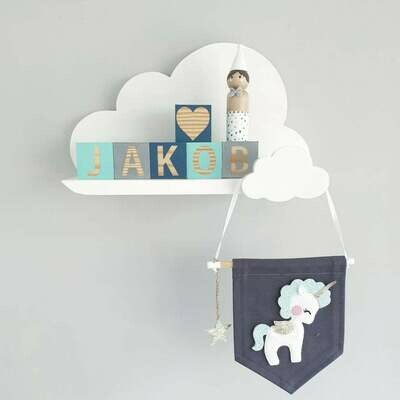 Wooden Classic Cloud Shelf with Hook Wooden Classic Cloud Shelf with Hook