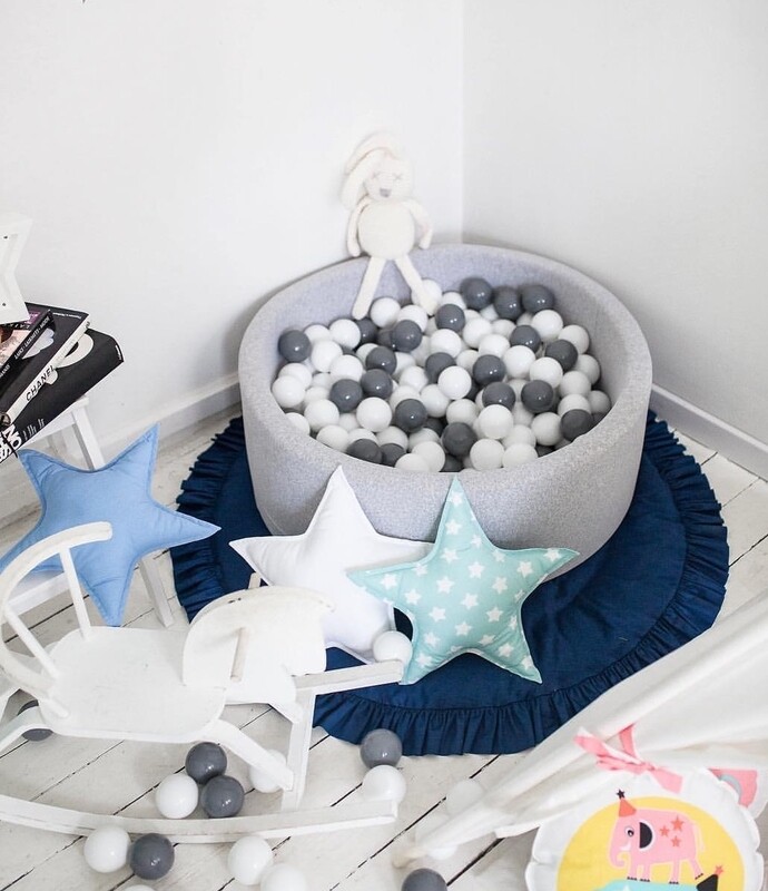 Custom Made Round Foam Ball Pit - Grey Custom Made Round Foam Ball Pit - Grey