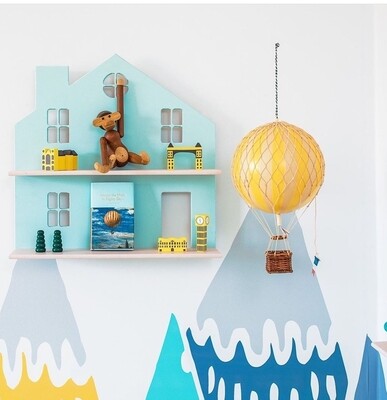 Wooden Flat House Shelf - Nursery Wall Decor Wooden Flat House Shelf - Nursery Wall Decor