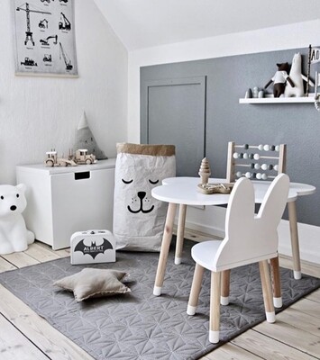 Wooden Cloud Table and Bunny Chair - Single Set Wooden Cloud Table and Bunny Chair - Single Set
