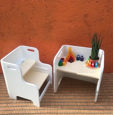 Wooden Montessori Table and Chair Fitted Set Wooden Montessori Table and Chair Fitted Set