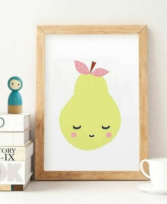Sleepy Pear Wall Art Print