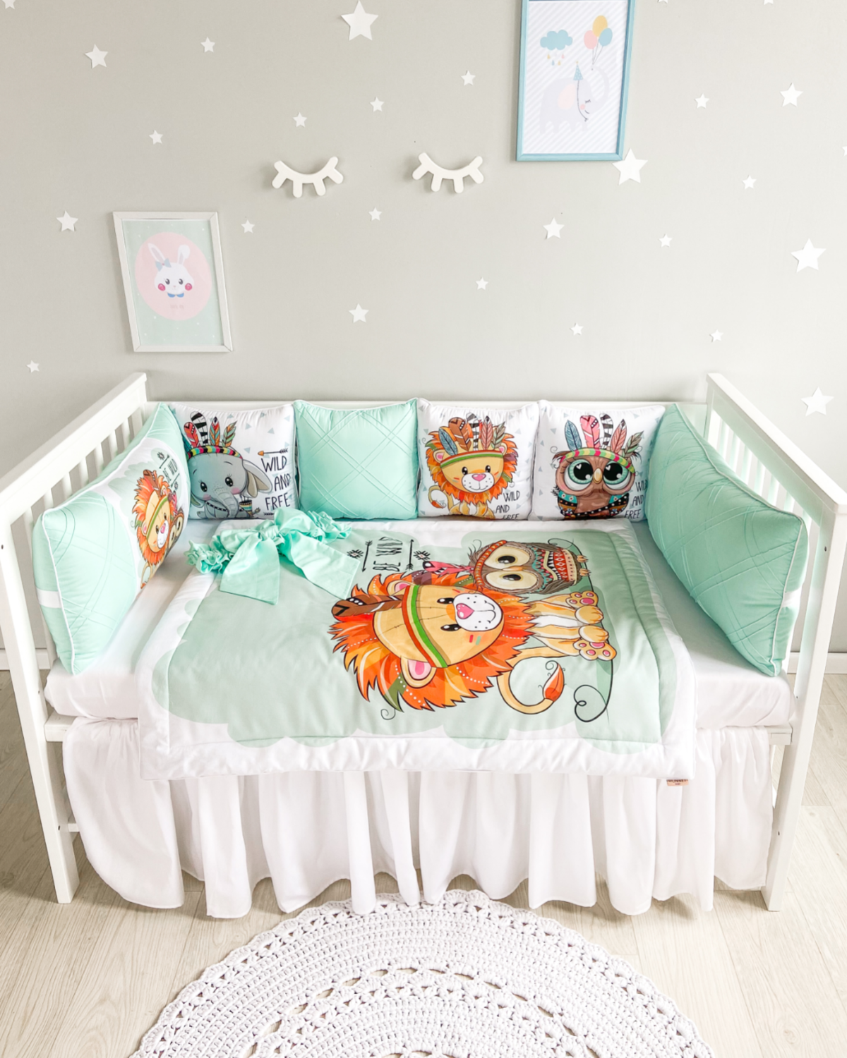 animal print cot bedding