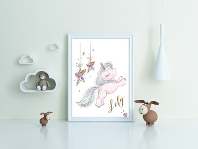 "Lily - Unicorn" Print and Frame - Personalized "Lily - Unicorn" Print and Frame - Personalized