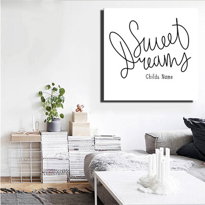 "Sweet Dreams" Quote Print and Frame - Personalized