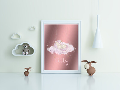 "Lily" Cloud Print and Frame - Personalized