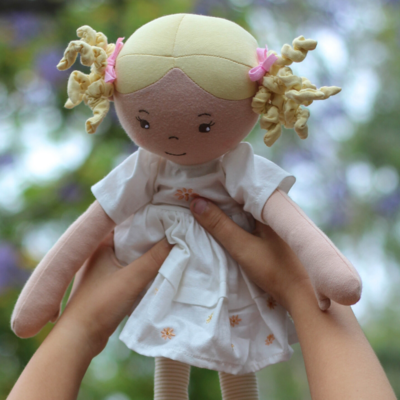 Priscy Doll With White Linen Dress - Large