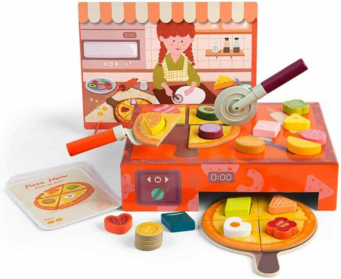 Pizza Making Toy Set with Toppings &amp; Oven