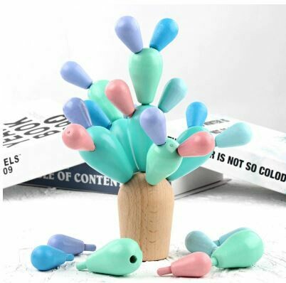 Wooden Pastel Stacking Cactus Toy