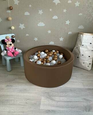 Custom Made Round Foam Ball Pit - Brown Custom Made Round Foam Ball Pit - Brown