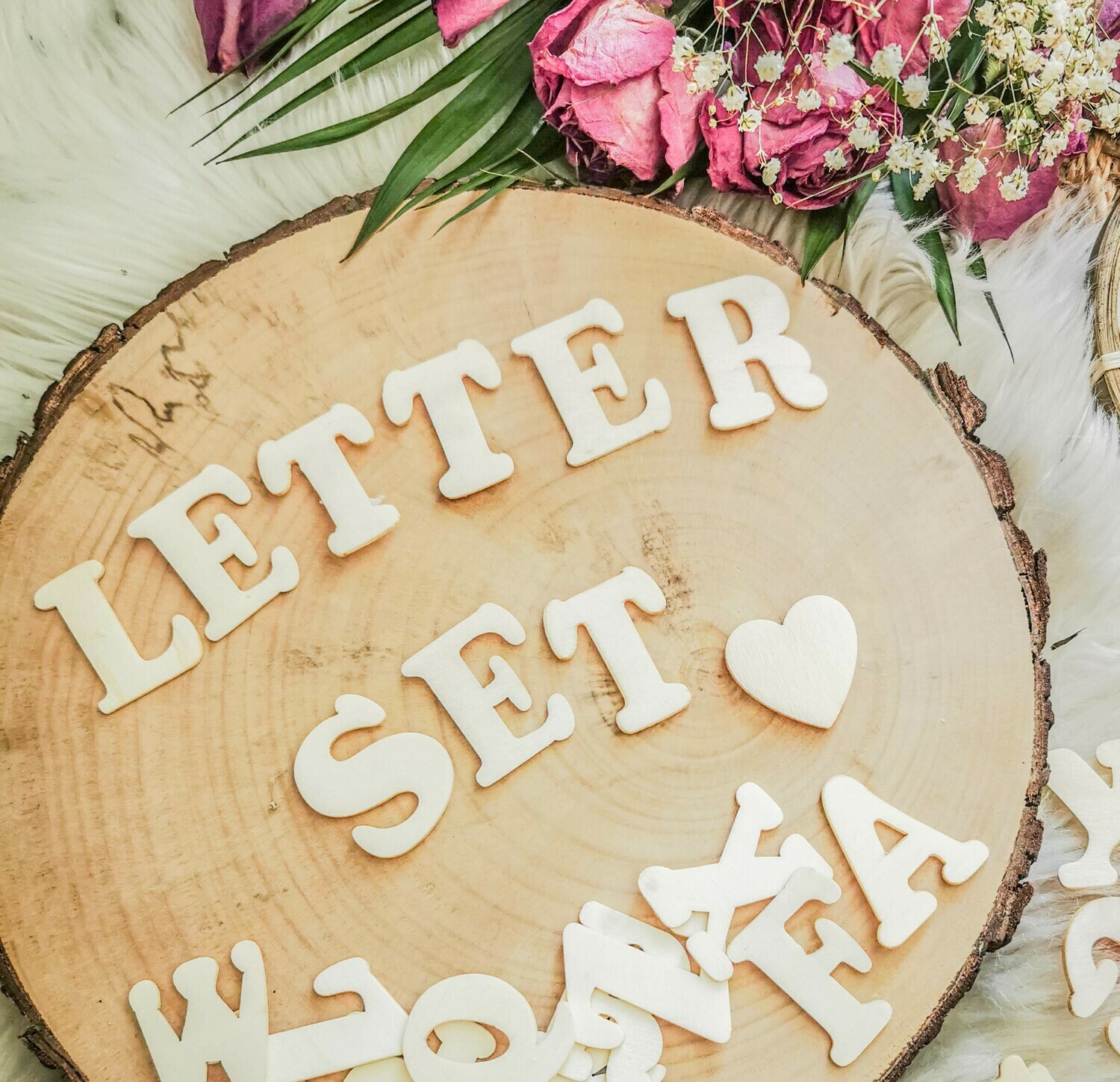 Wooden Letter Tray Set - 60 Pieces