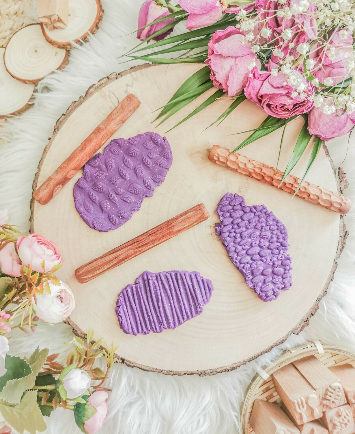 Wooden Play-doh Stamps - Set of 3