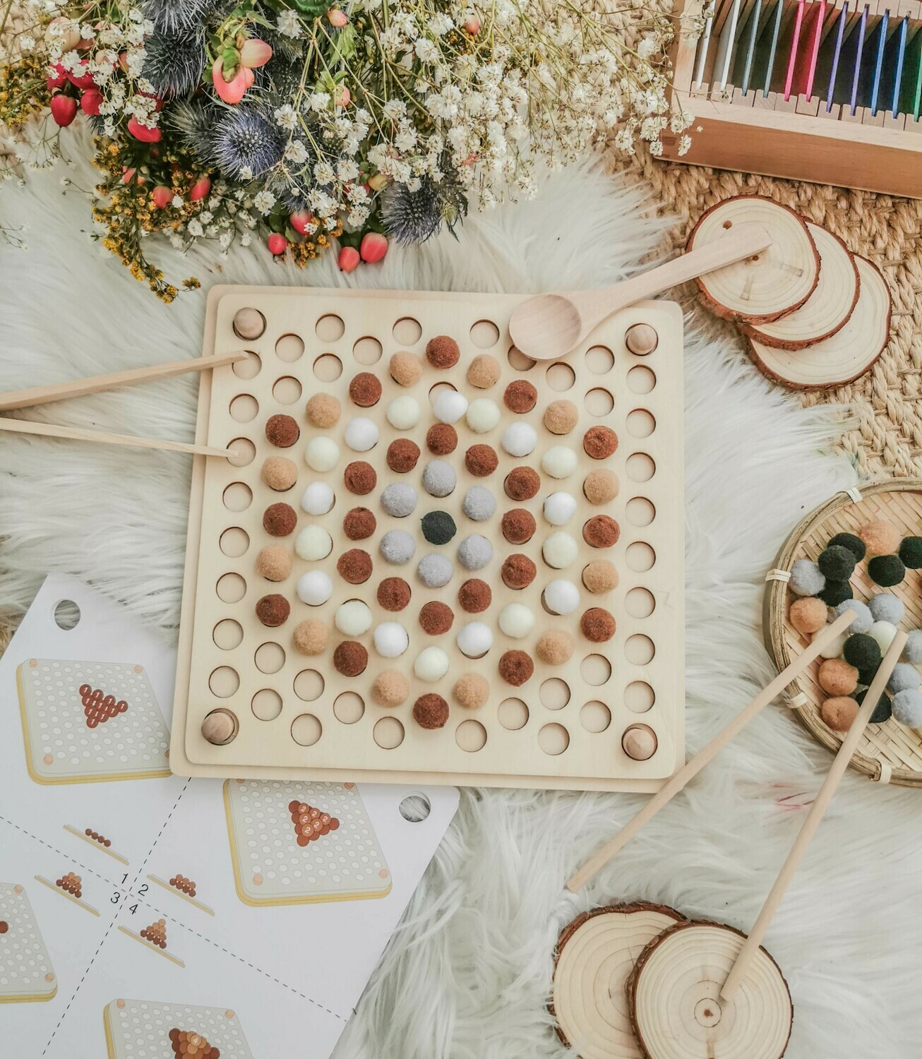 Wooden Training Beads &amp; Puzzle Board