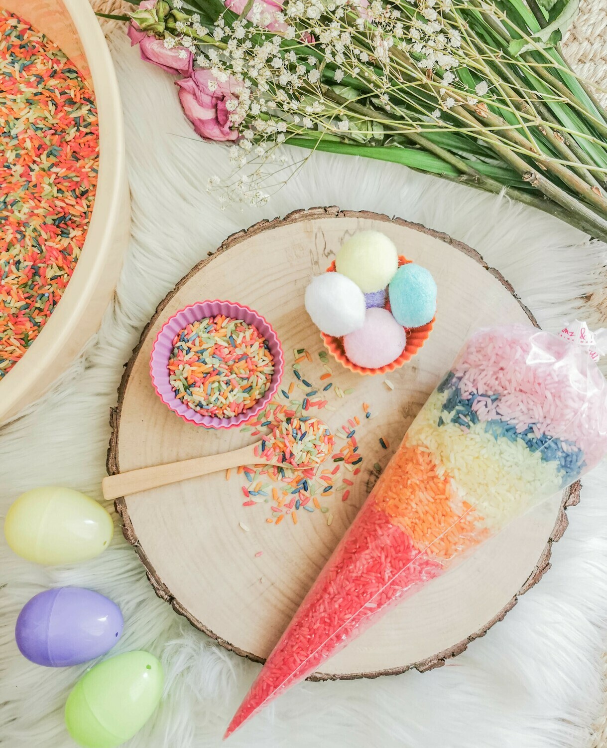 Rainbow Rice Easter Egg Sensory Play Set (Mini)