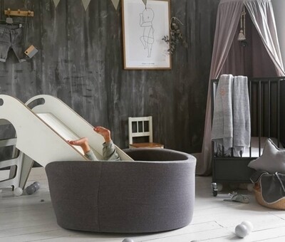 Custom Made Round Foam Ball Pit - Dark Grey Custom Made Round Foam Ball Pit - Dark Grey