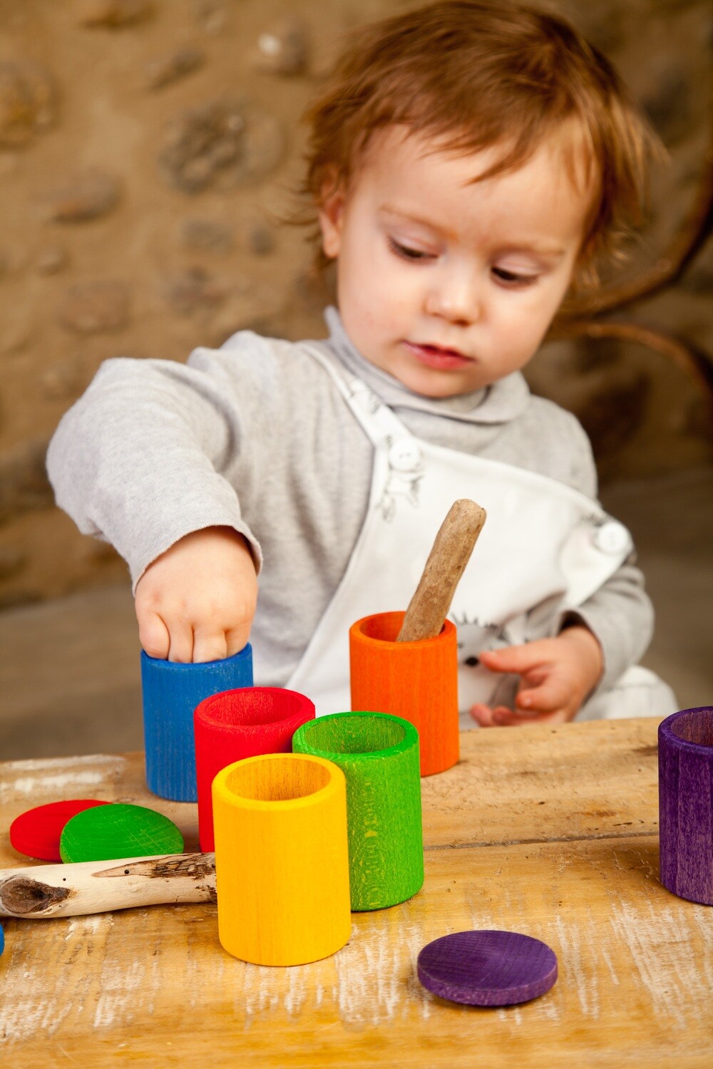 Coloured Cups with Cover x6