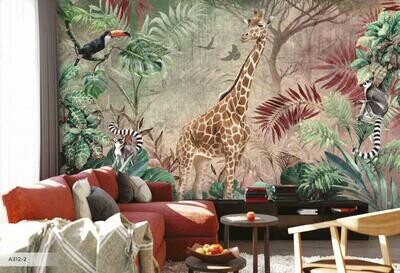Wallpaper - Amazon Collection: Giraffe And Friends
