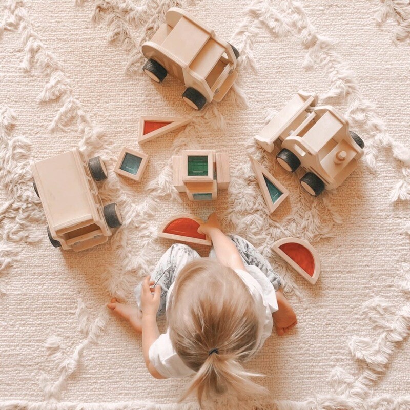 Wooden Rainbow Light Sensory Blocks - 24 Pieces