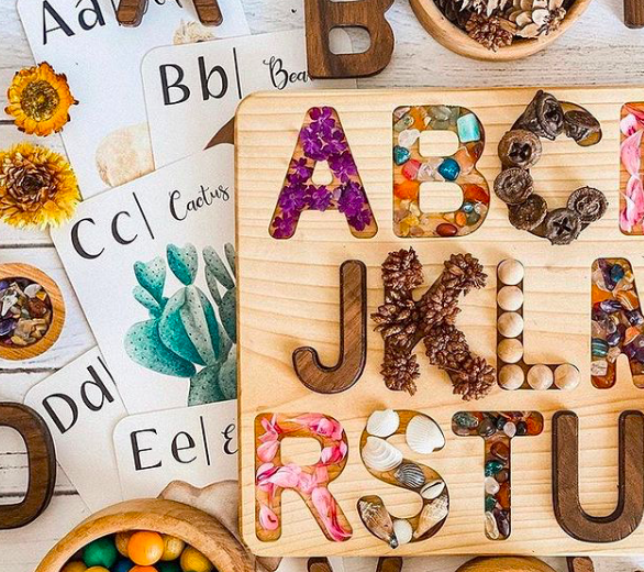 Wooden Preschool Groove Writing/Tracing Board - Alphabet (Uppercase)
