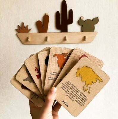 Wooden Continents Cards