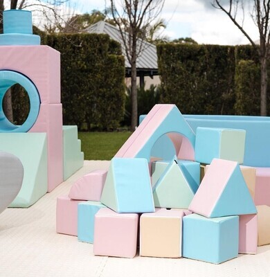 Soft Foam Play 15 Piece Set - Mega House Pastel Soft Foam Play 15 Piece Set - Mega House Pastel